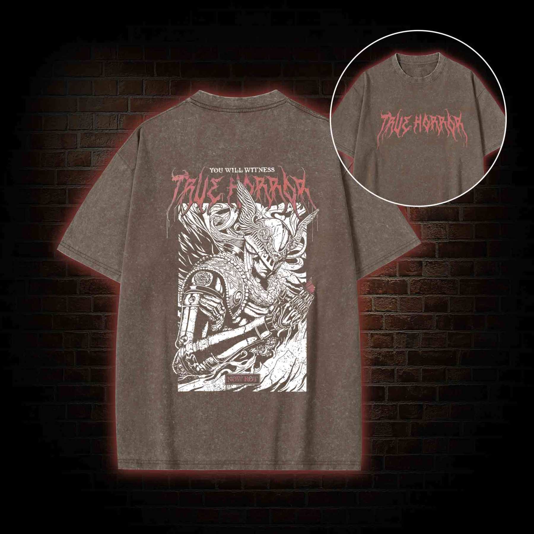 You Will Witness True Horror Back Print Washed T-shirt