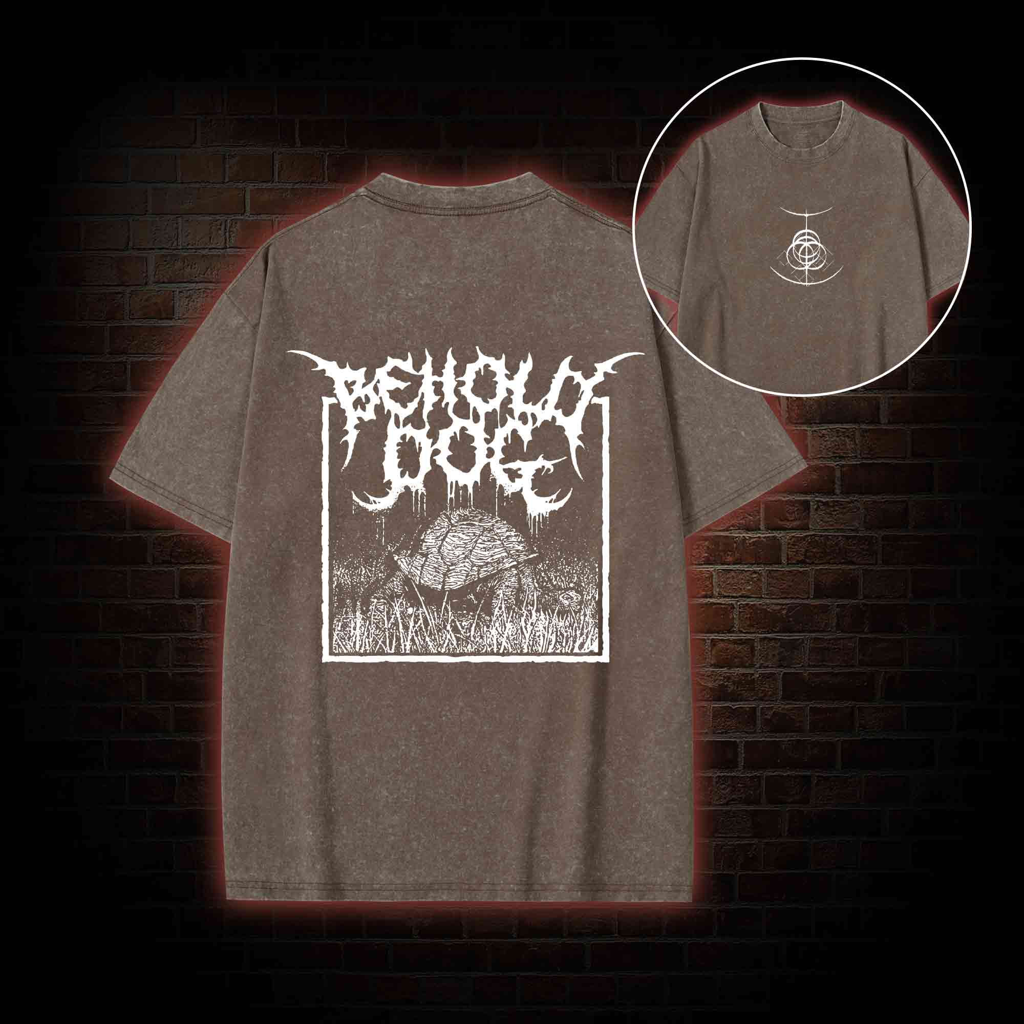 Behold Dog Back Print Washed T-shirt