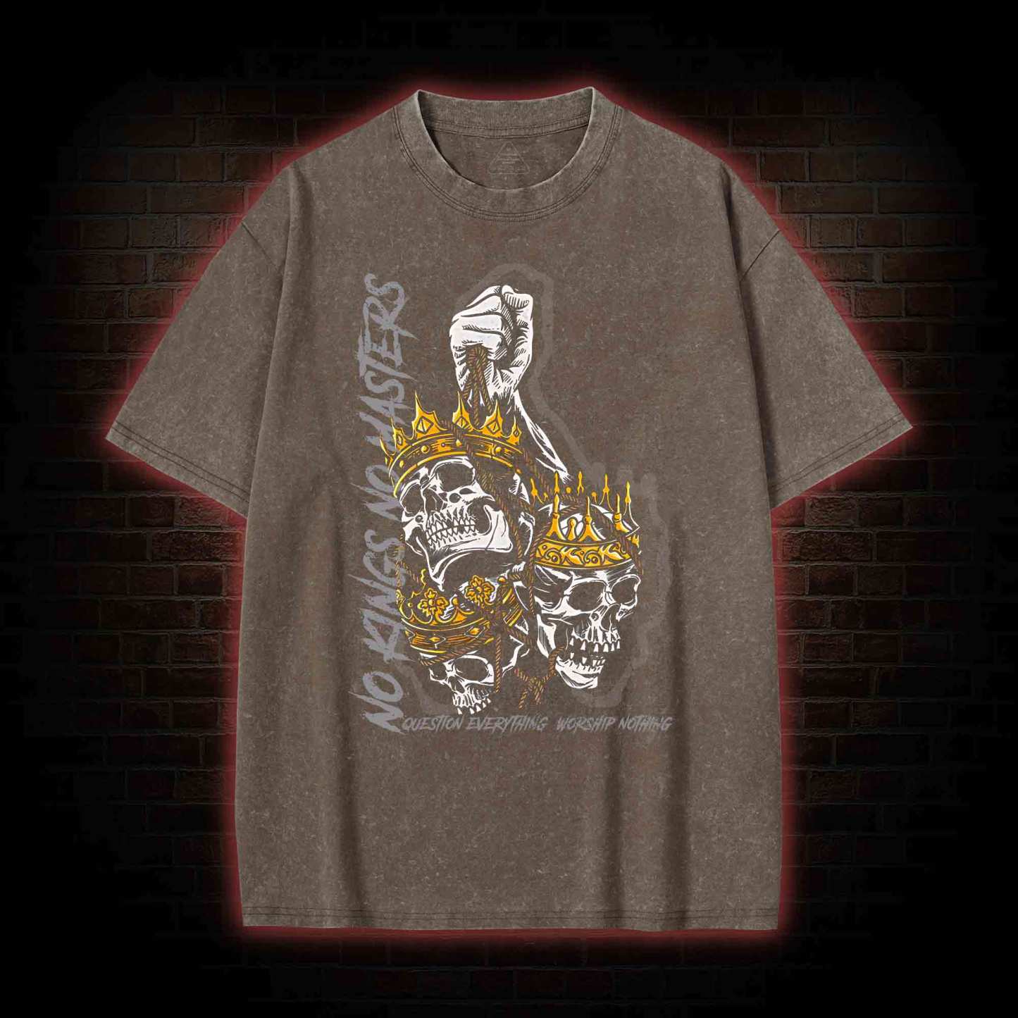 Question Everything Worship Nothing Washed T-shirt