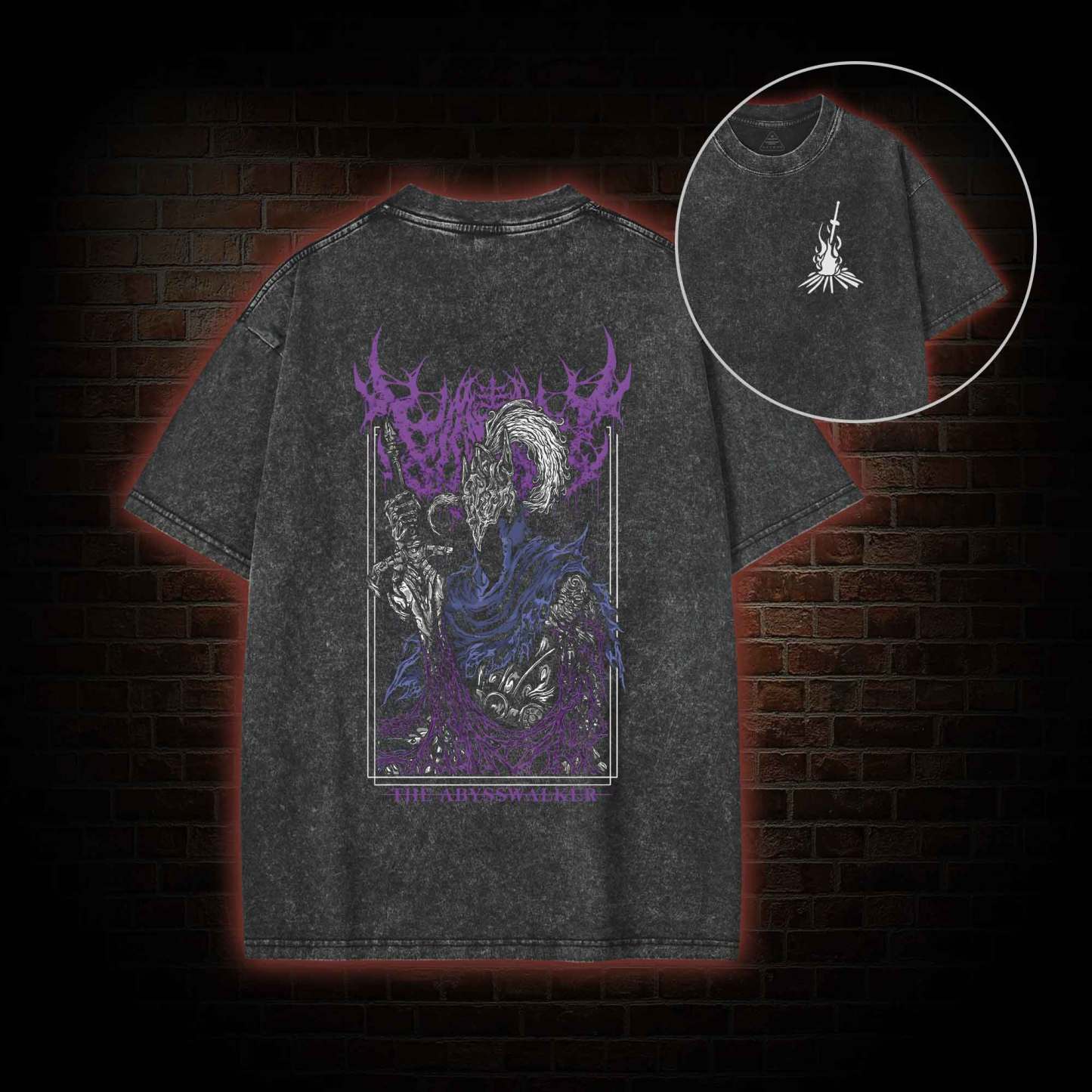 Into the Abyss Back Print Washed T-shirt