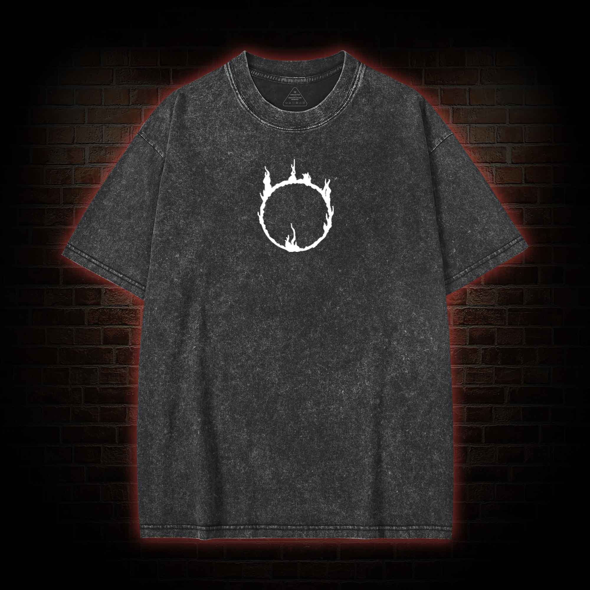 2525 back print Washed T-shirt