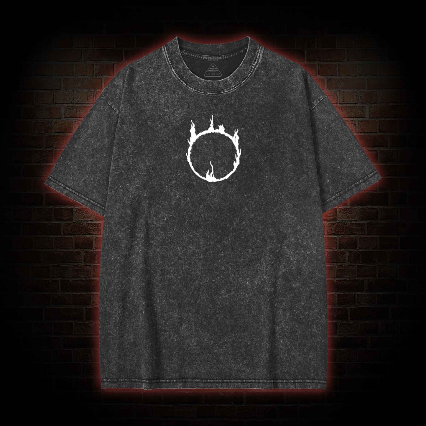 2525 back print Washed T-shirt