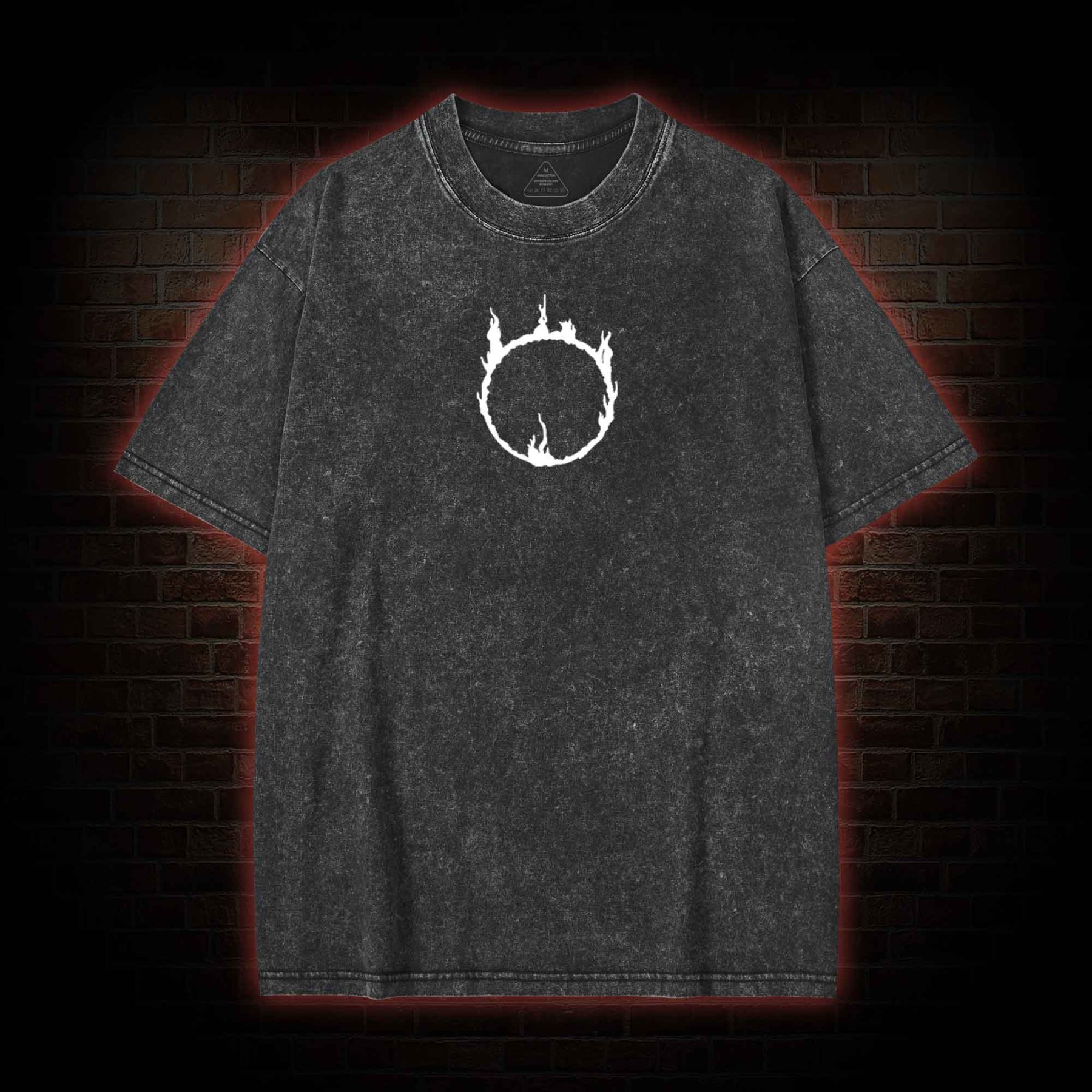 2525 back print Washed T-shirt