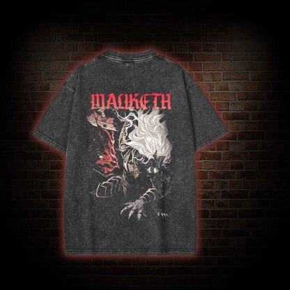 O, Death Become My Blade Once More back print Washed T-shirt