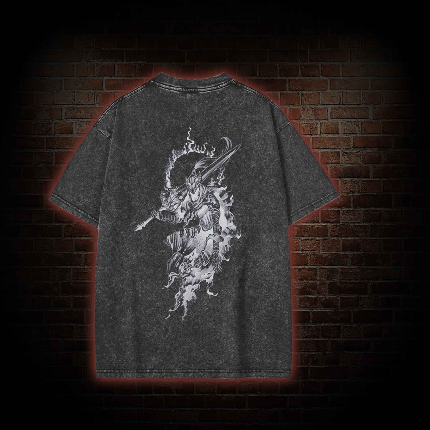 2525 back print Washed T-shirt