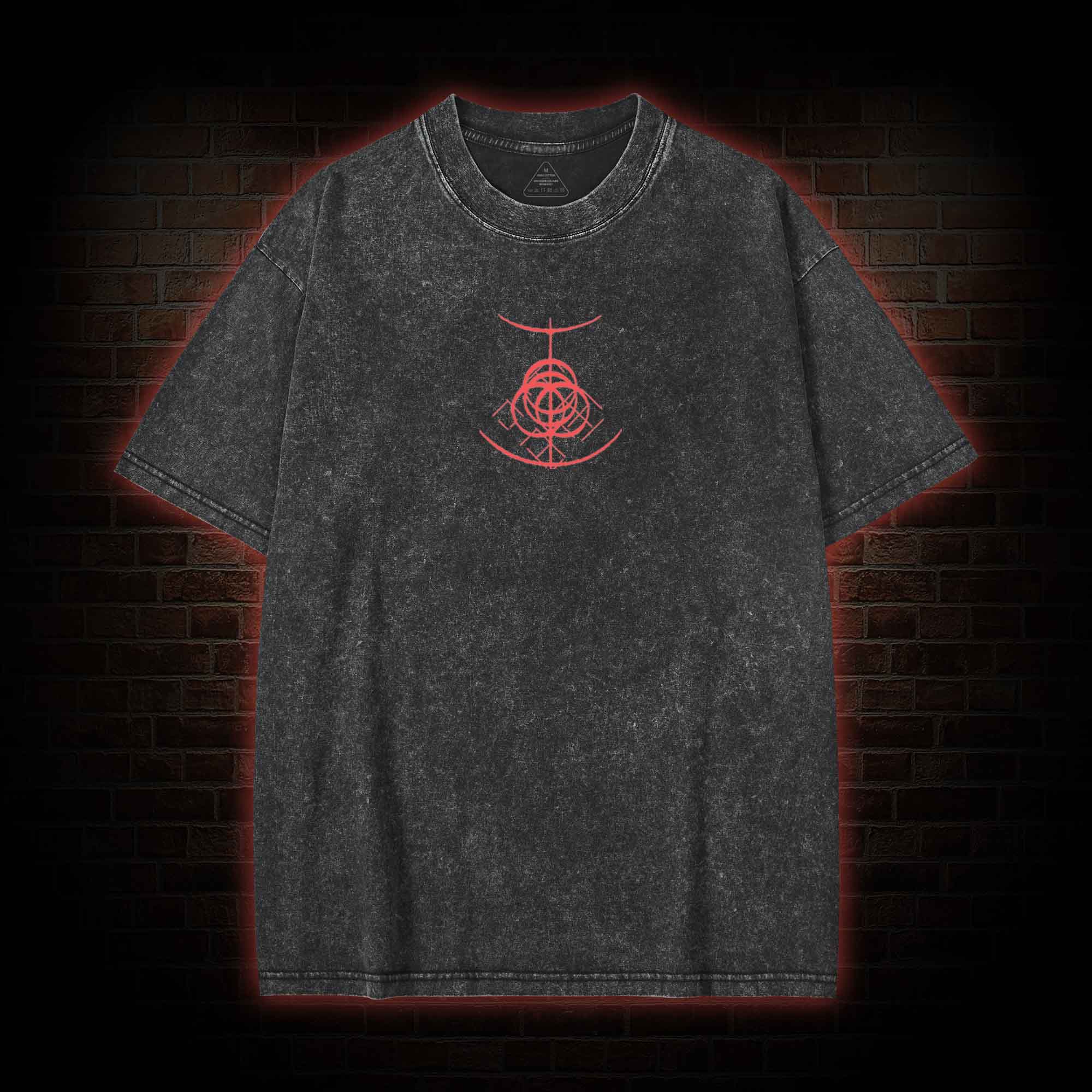 O, Death Become My Blade Once More back print Washed T-shirt