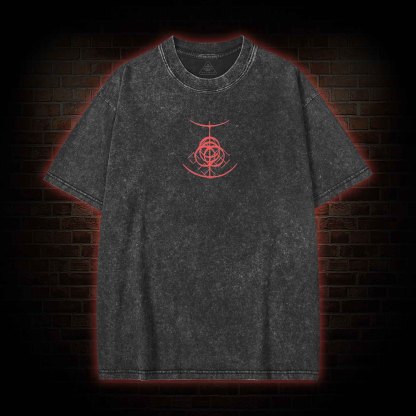 O, Death Become My Blade Once More back print Washed T-shirt