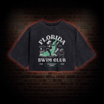Florida Swim Club Washed Cropped T-shirts