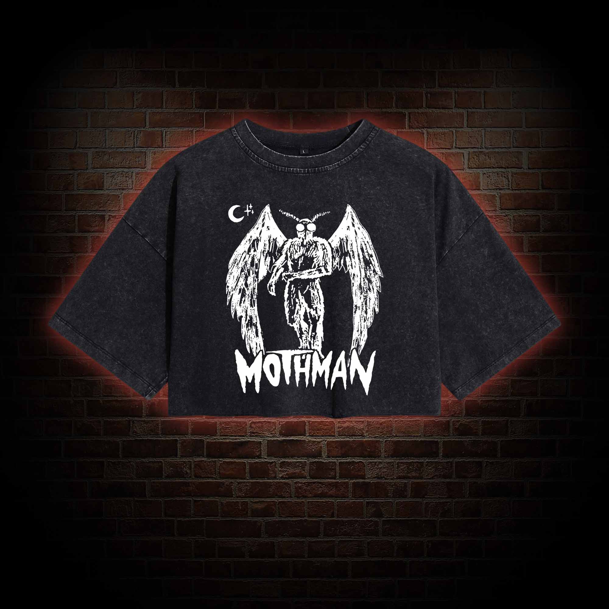 Mothman Washed Cropped T-shirts