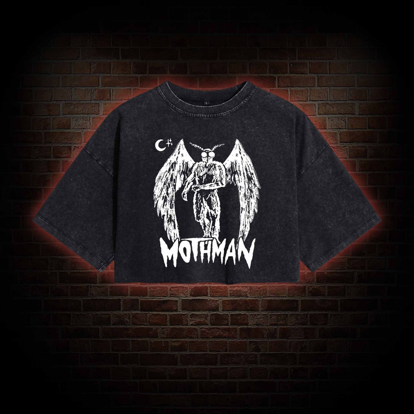 Mothman Washed Cropped T-shirts