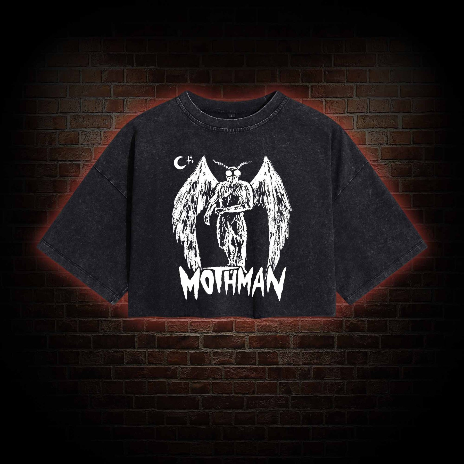 Mothman Washed Cropped T-shirts