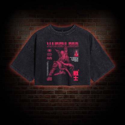 Maidenless Warrior Washed Cropped T-shirts