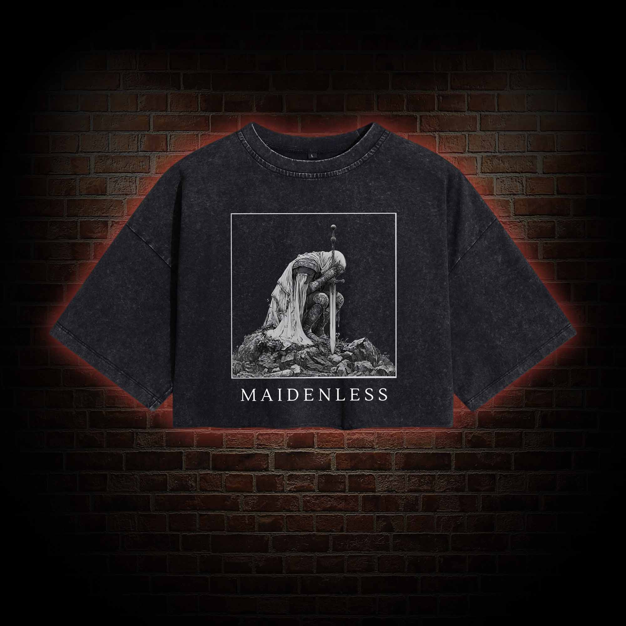 Maidenless Washed Cropped T-shirts