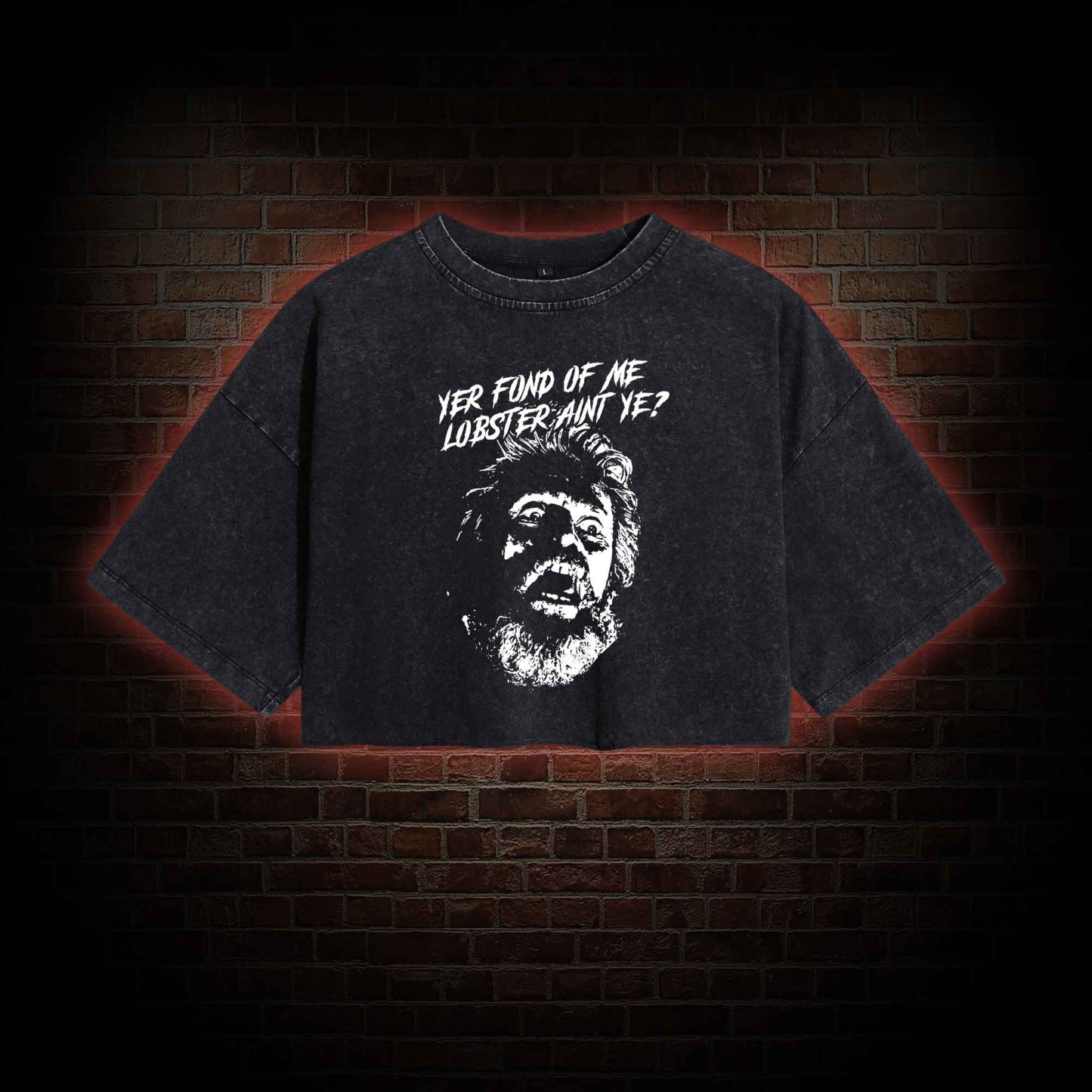 Yer Fond Of Me Lobster Ain't Ye Vintage Washed Cropped T-shirts