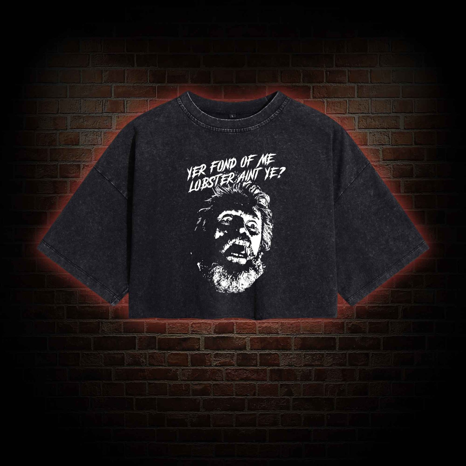 Yer Fond Of Me Lobster Ain't Ye Vintage Washed Cropped T-shirts