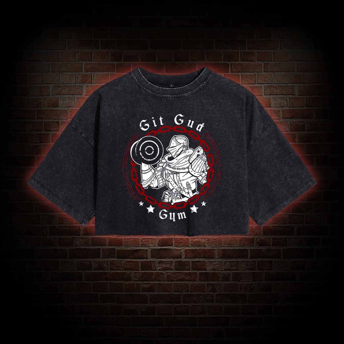Git Gud Gym Washed Cropped T-shirts