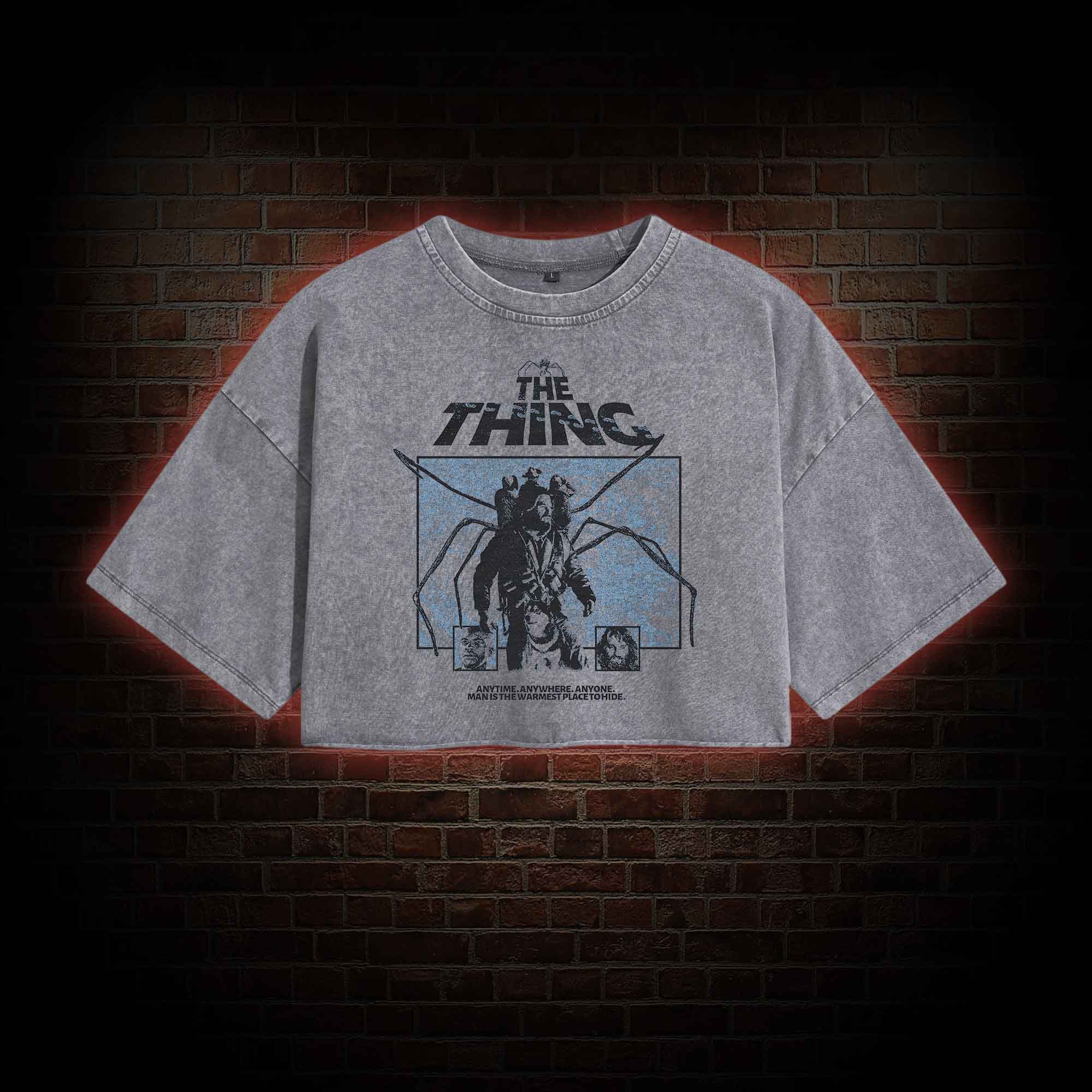 Man is The Warmest Place to Hide Washed Cropped T-shirts