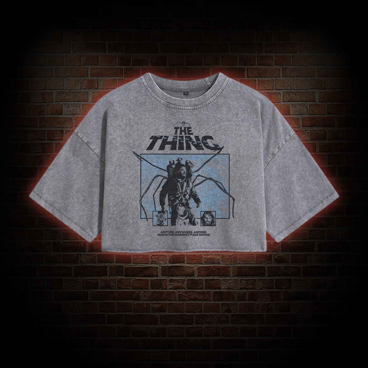 Man is The Warmest Place to Hide Washed Cropped T-shirts