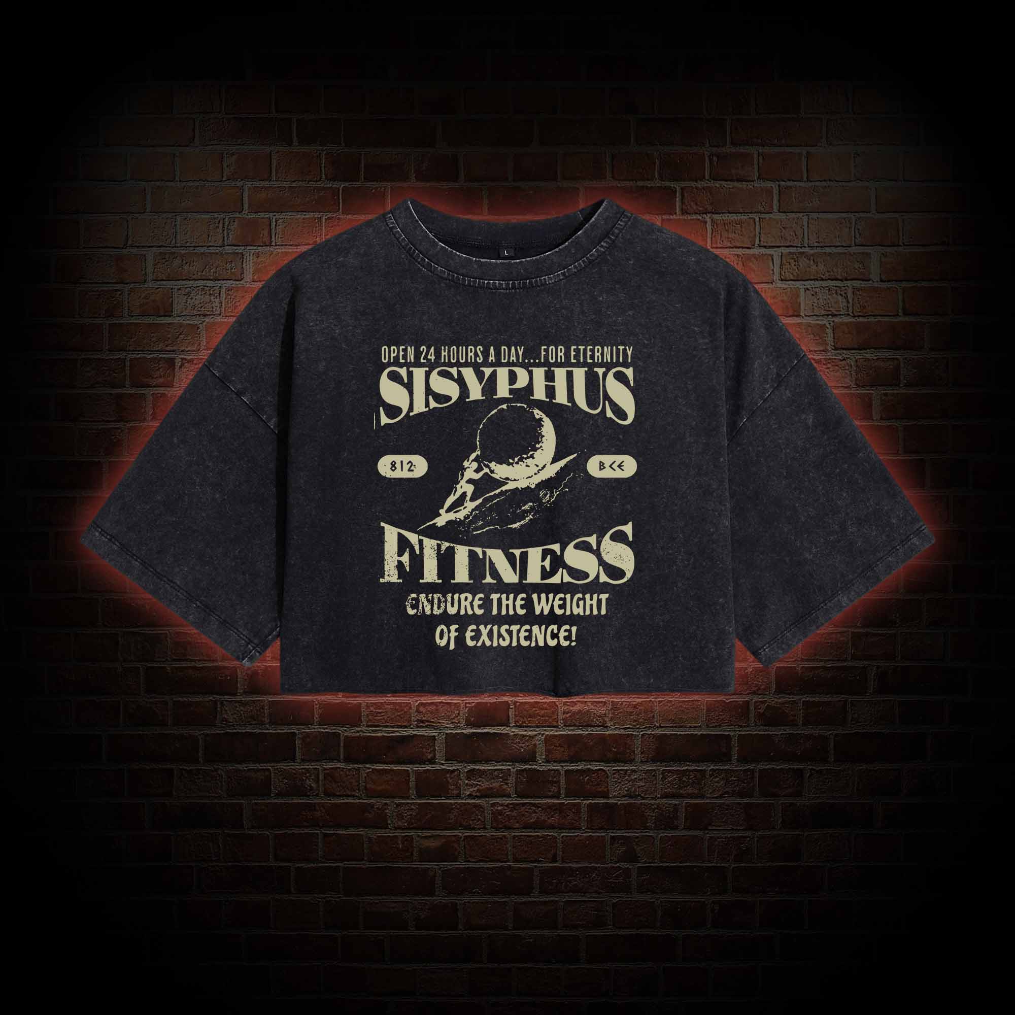 Sisyphus Fitness Washed Cropped T-shirts