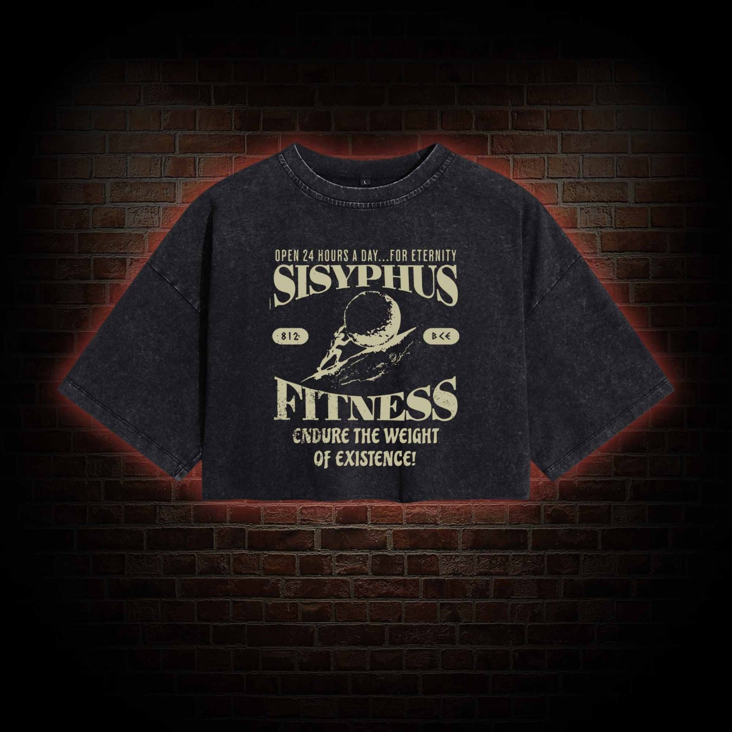 Sisyphus Fitness Washed Cropped T-shirts