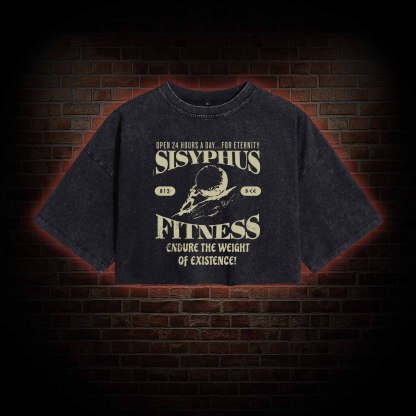 Sisyphus Fitness Washed Cropped T-shirts