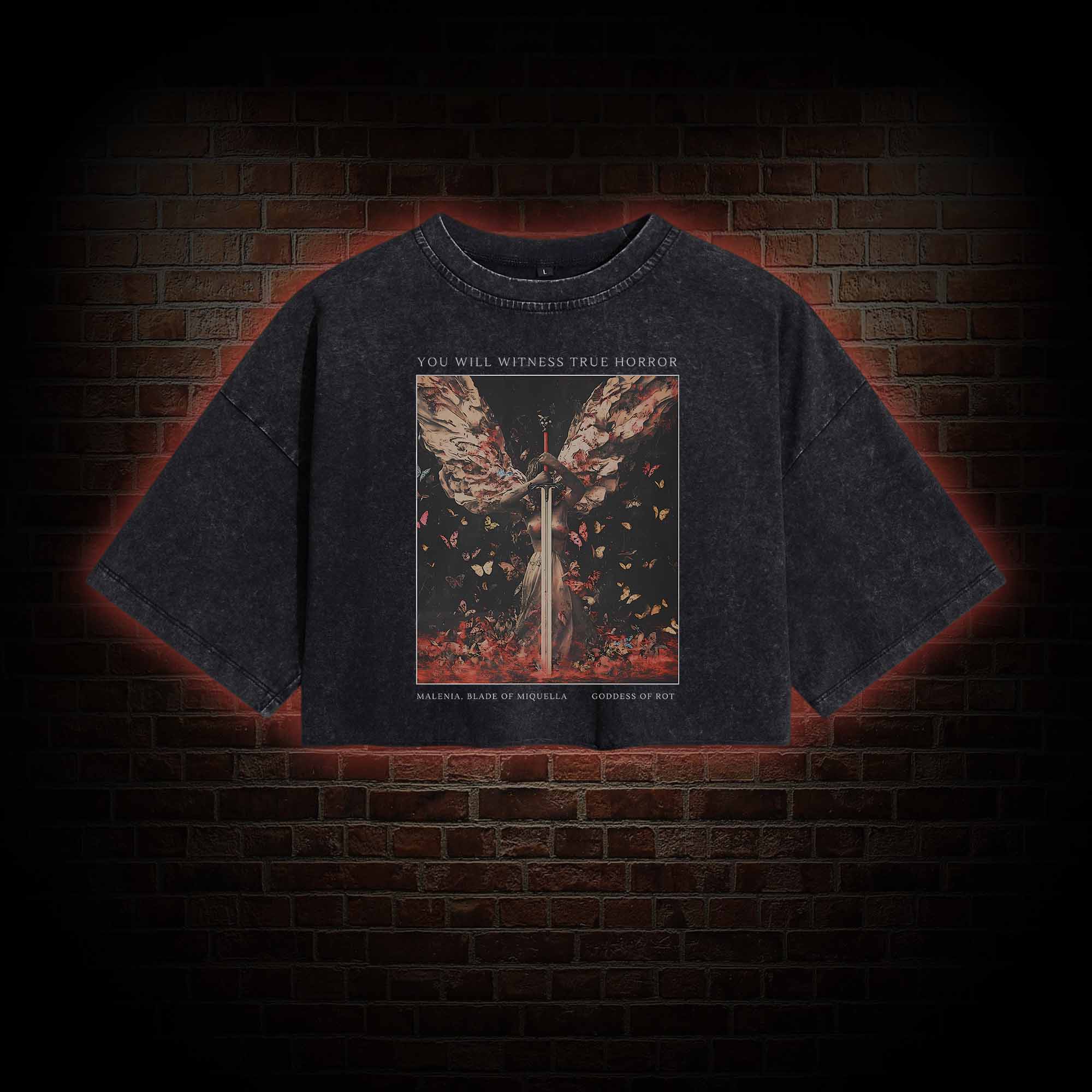 Goddess of Rot Washed Cropped T-shirts