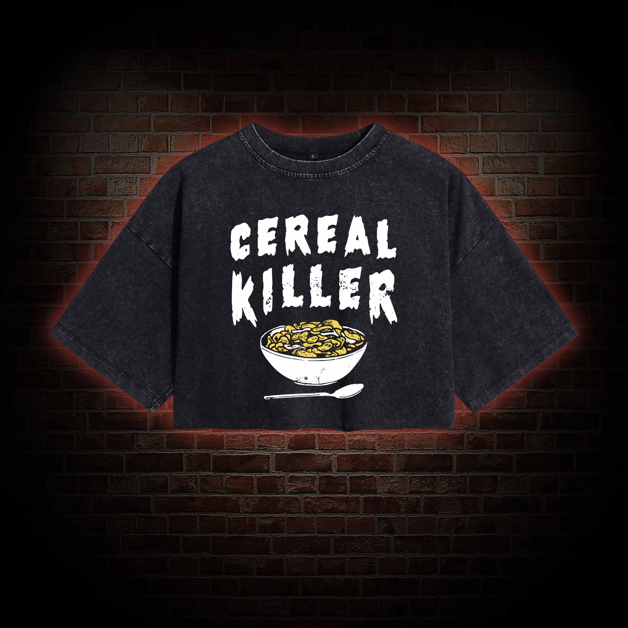 Cereal Killer Washed Cropped T-shirts