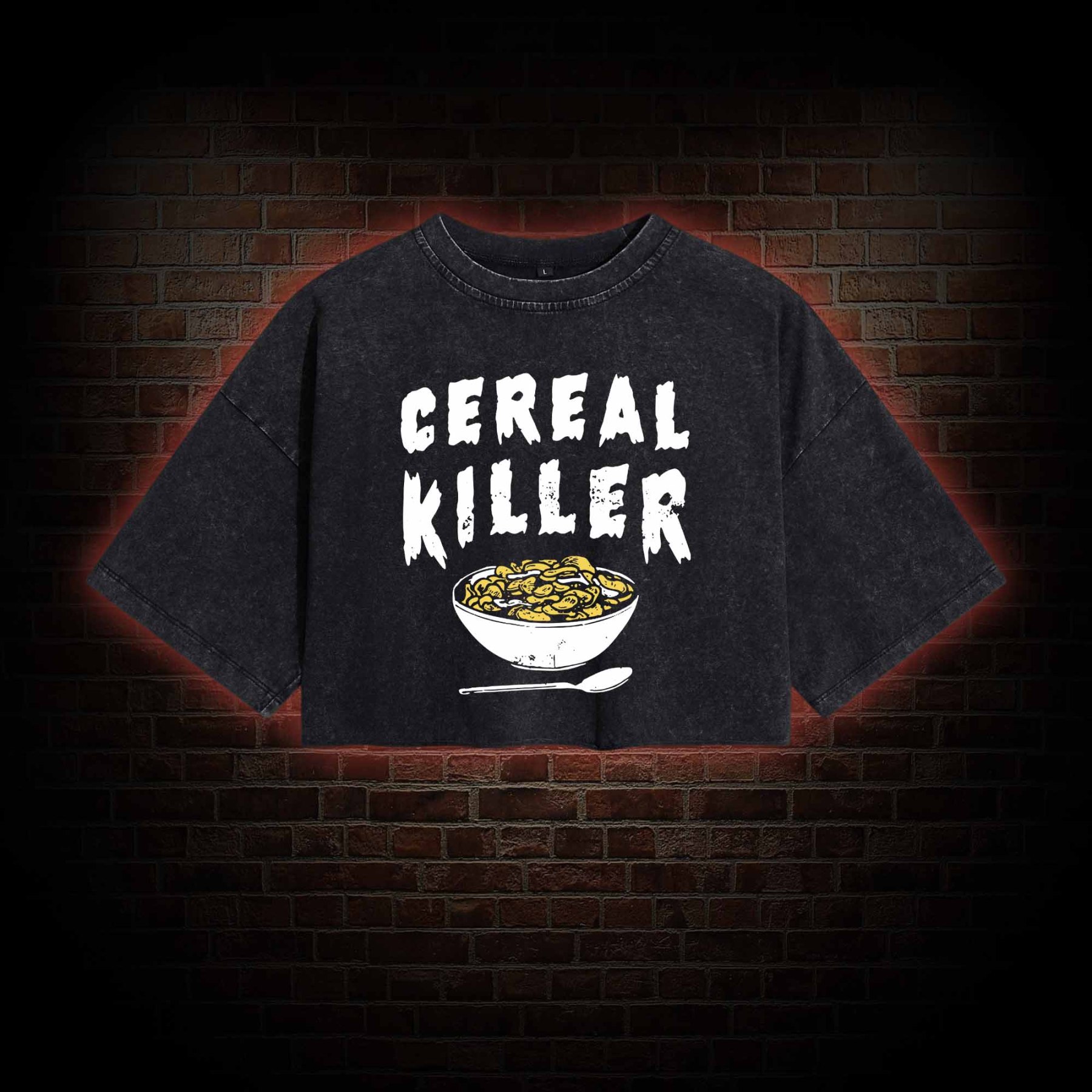 Cereal Killer Washed Cropped T-shirts