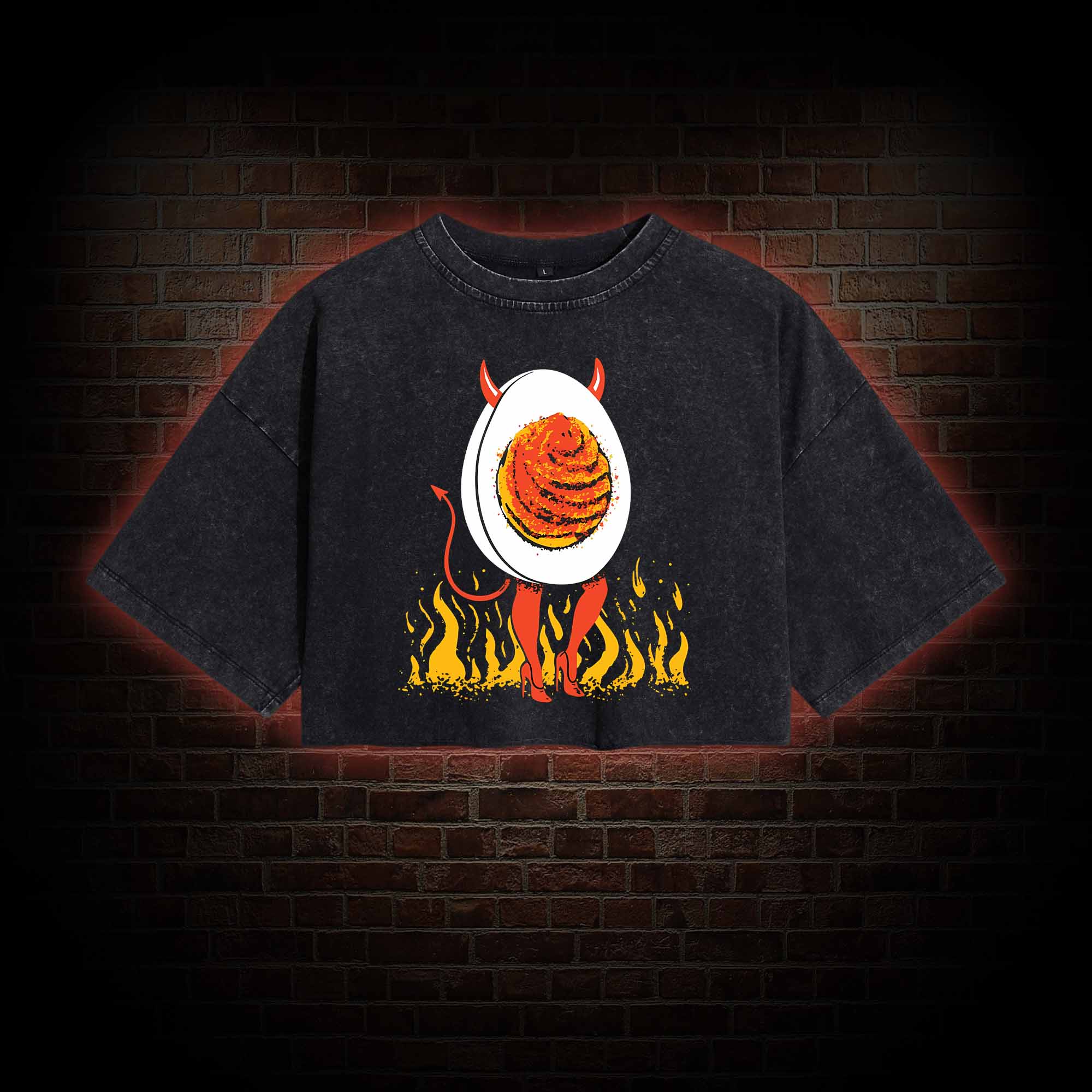 Deviled Egg Washed Cropped T-shirts