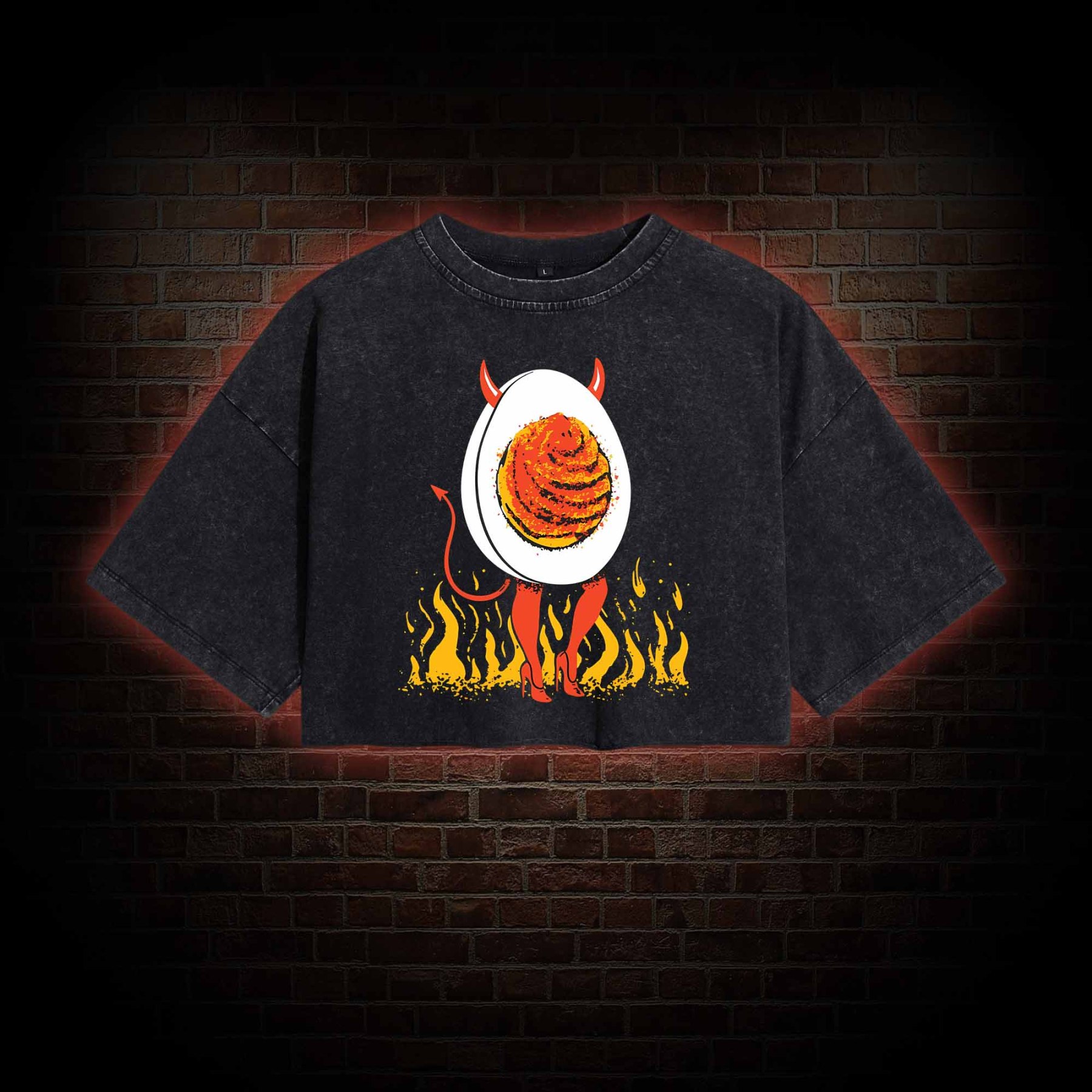 Deviled Egg Washed Cropped T-shirts