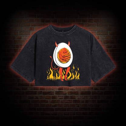 Deviled Egg Washed Cropped T-shirts