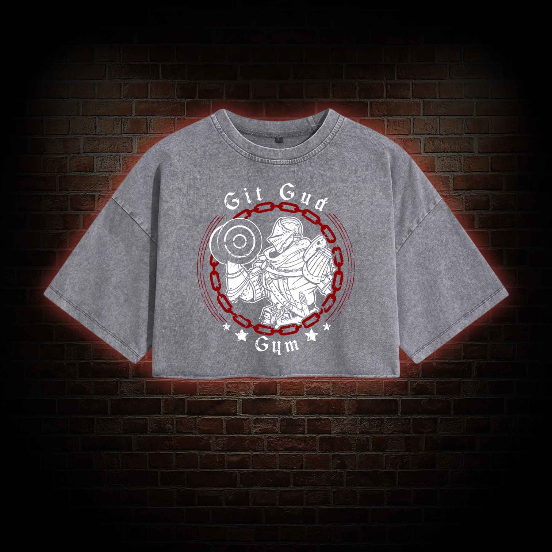 Git Gud Gym Washed Cropped T-shirts