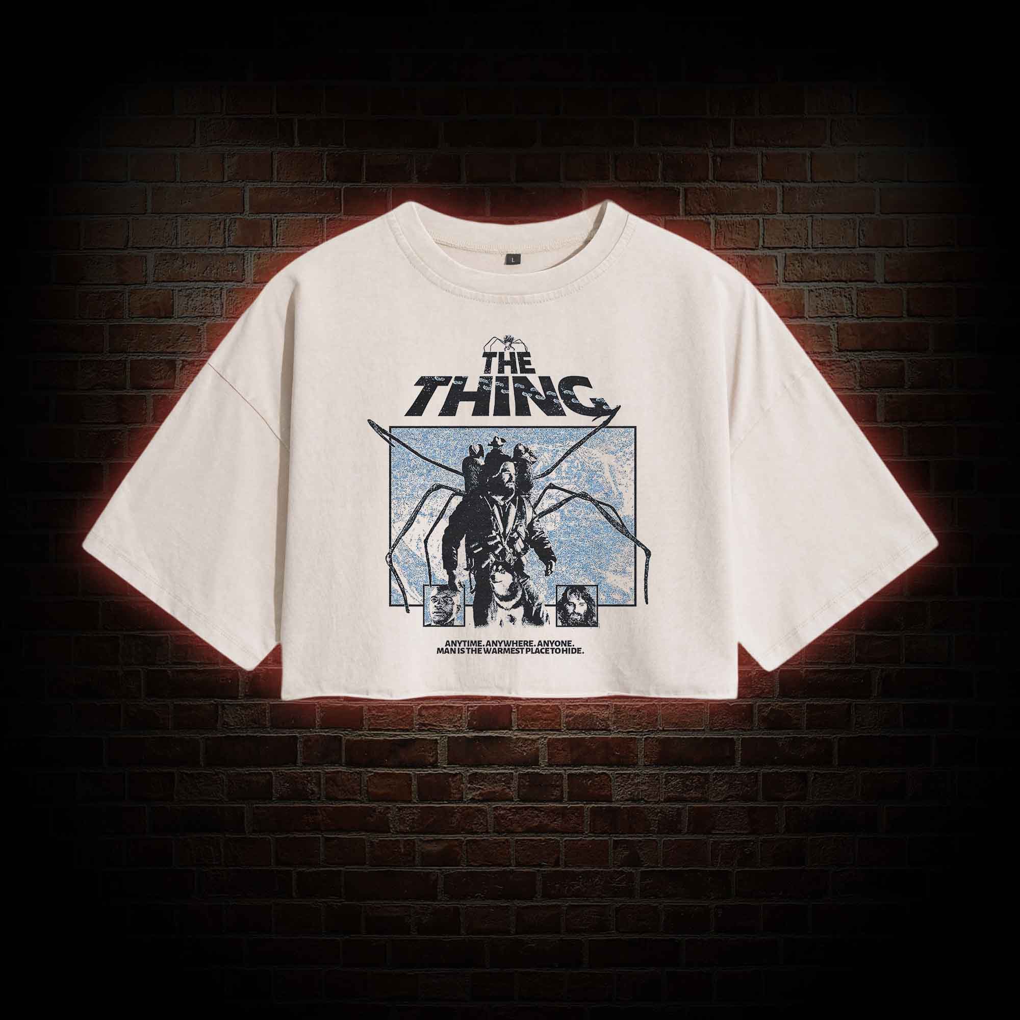 Man is The Warmest Place to Hide Washed Cropped T-shirts