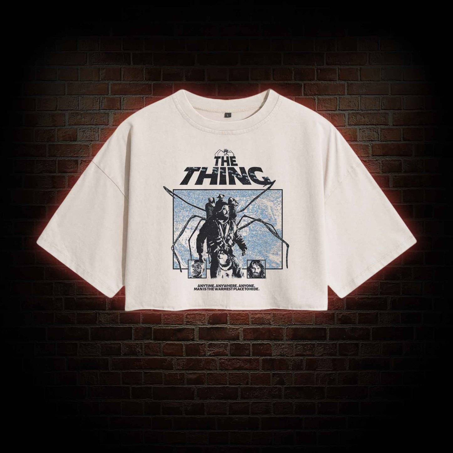 Man is The Warmest Place to Hide Washed Cropped T-shirts