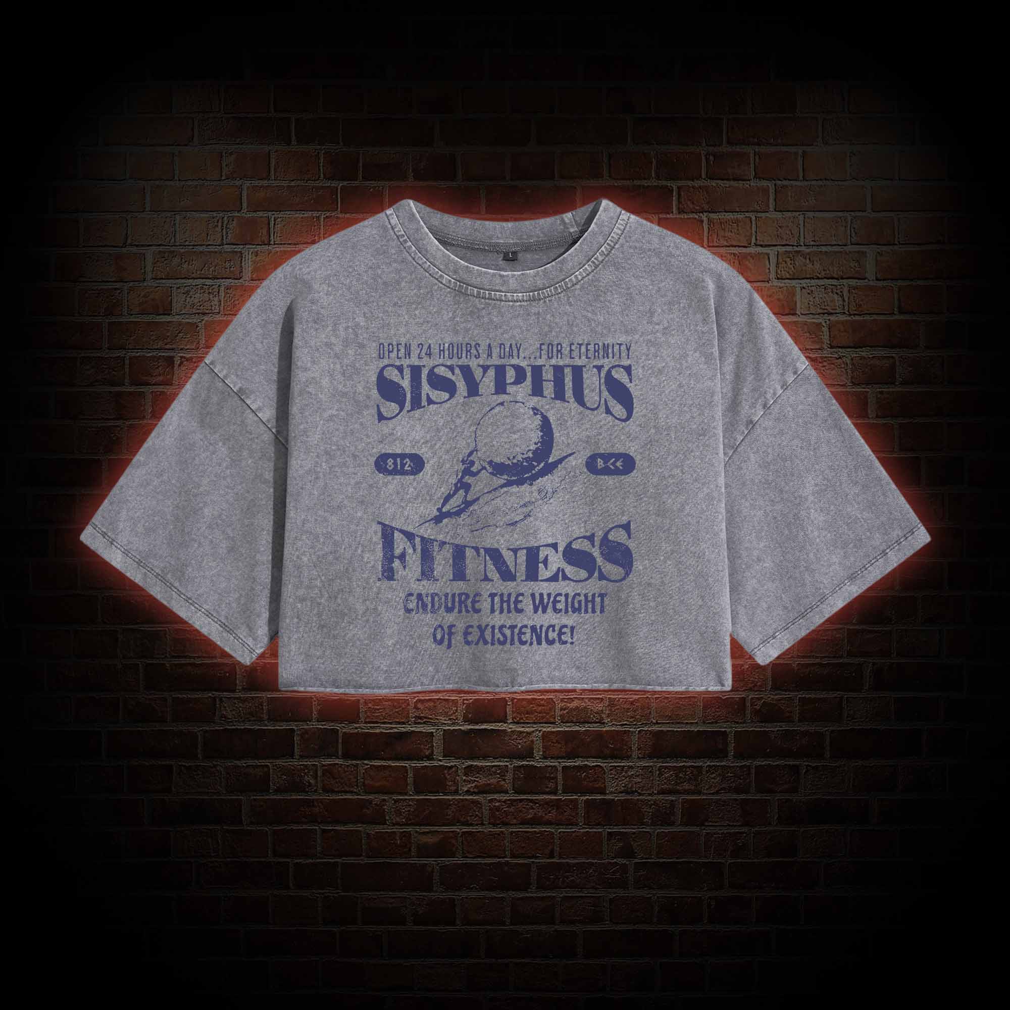 Sisyphus Fitness Washed Cropped T-shirts