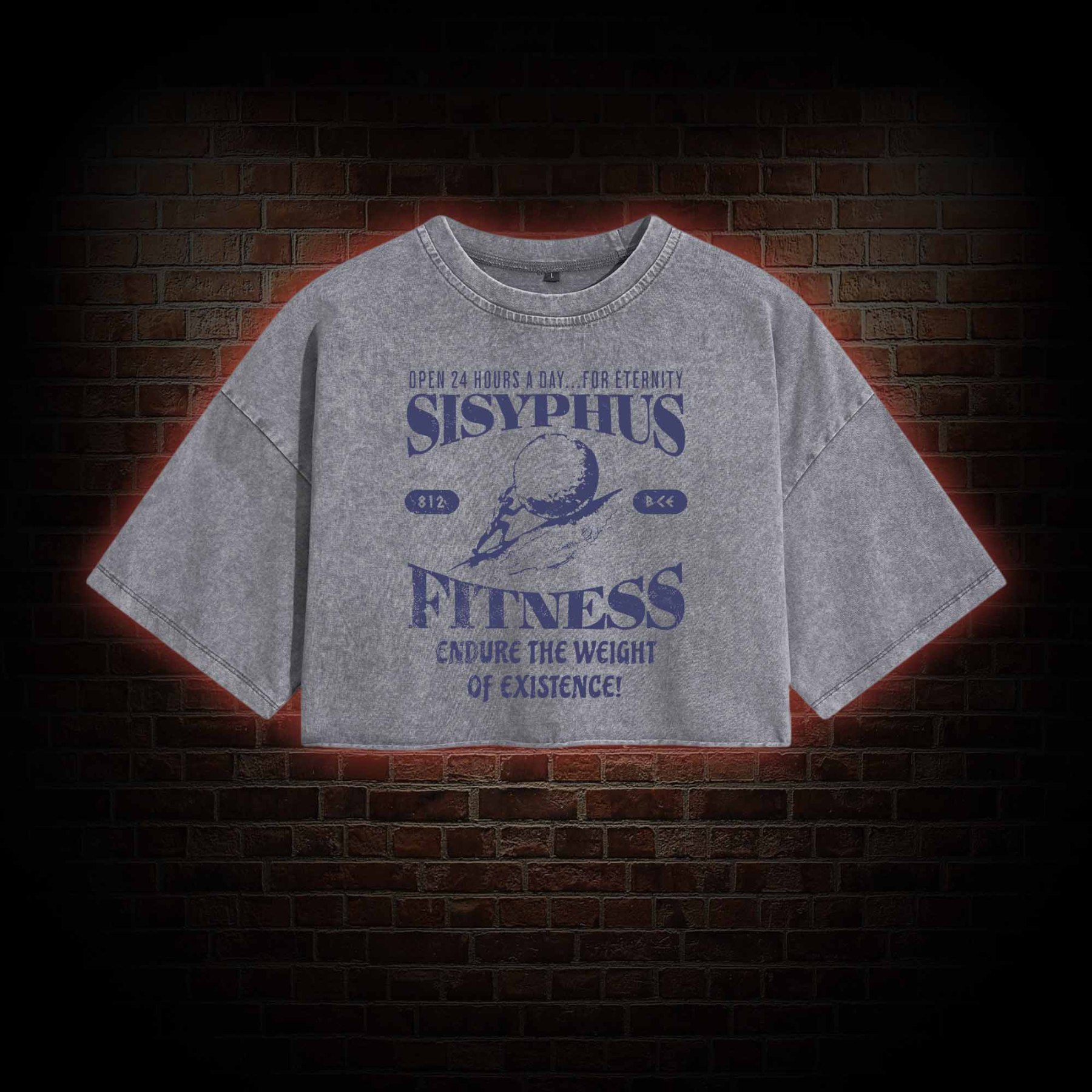 Sisyphus Fitness Washed Cropped T-shirts