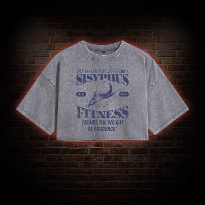 Sisyphus Fitness Washed Cropped T-shirts