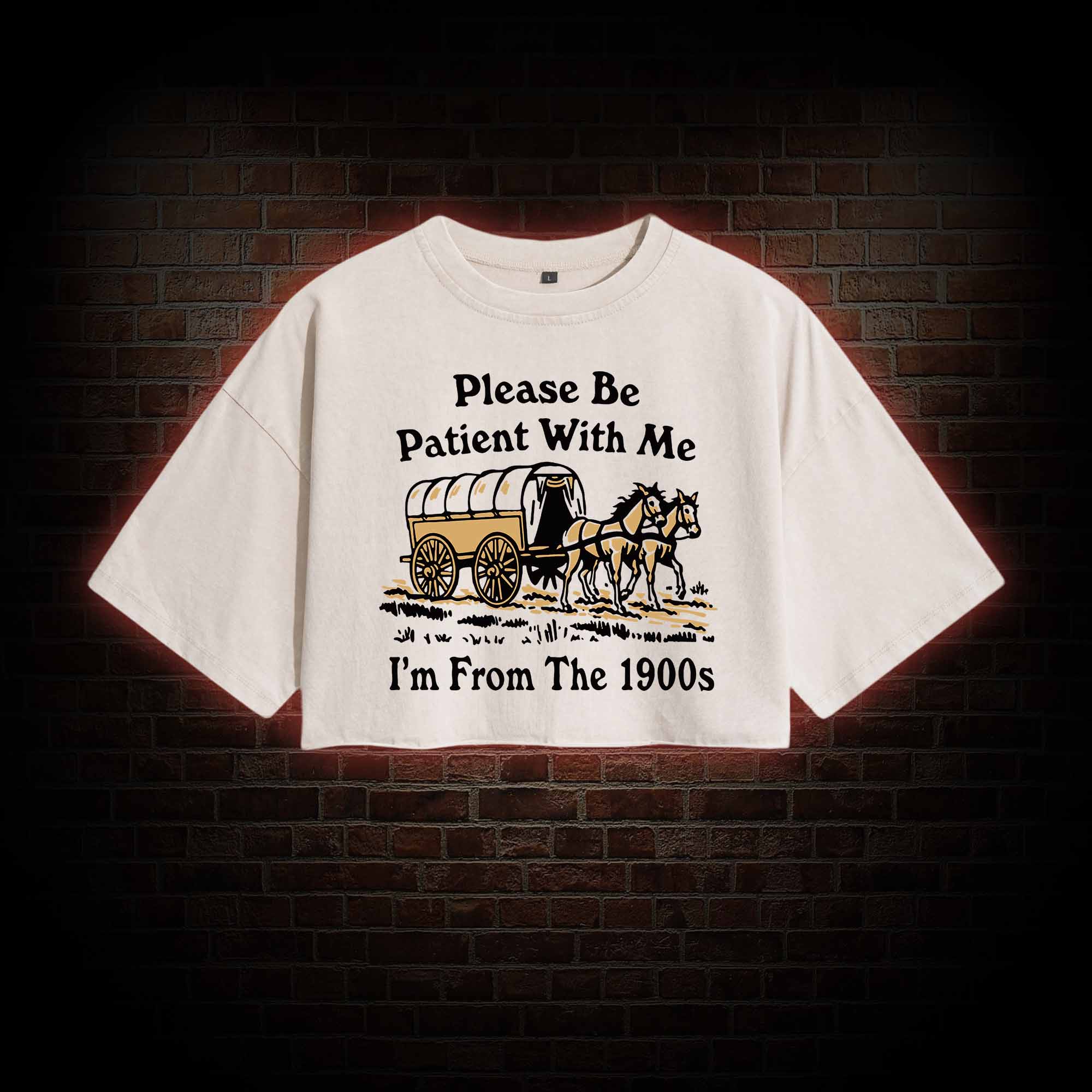 Please Be Patient With Me Washed Cropped T-shirts