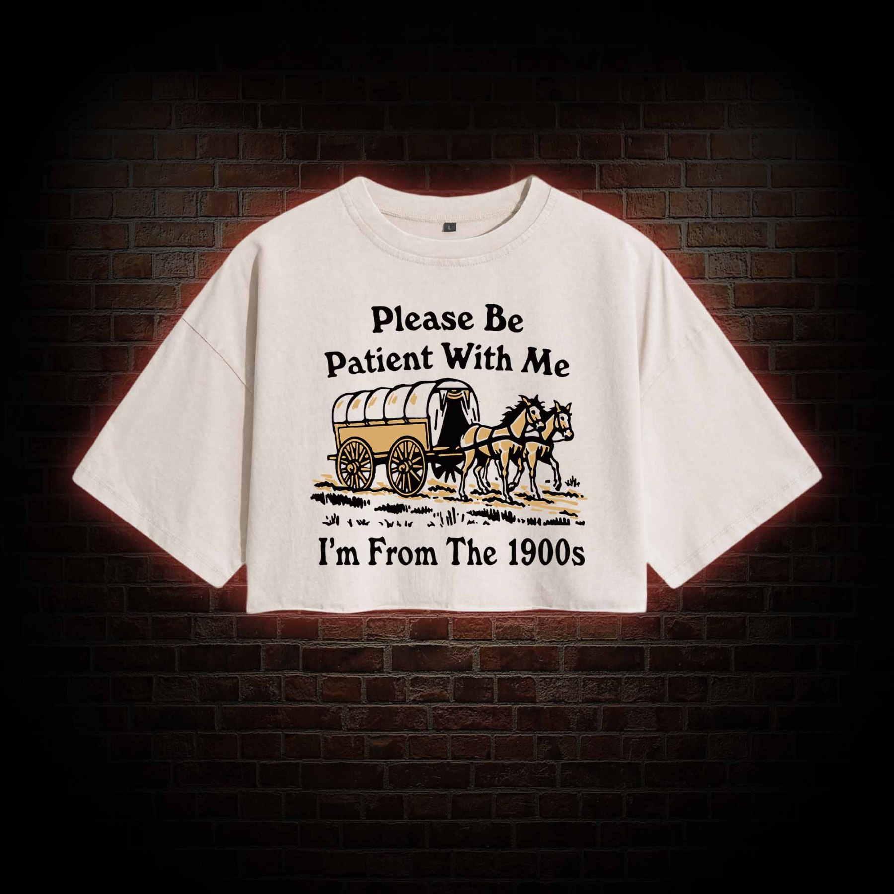 Please Be Patient With Me Washed Cropped T-shirts