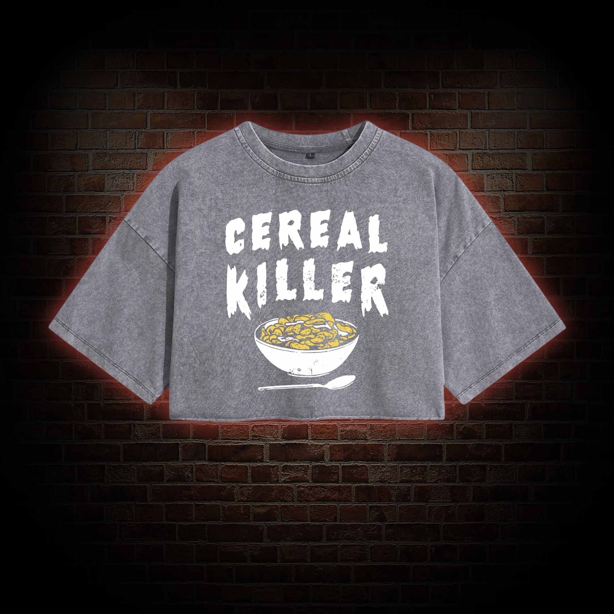 Cereal Killer Washed Cropped T-shirts