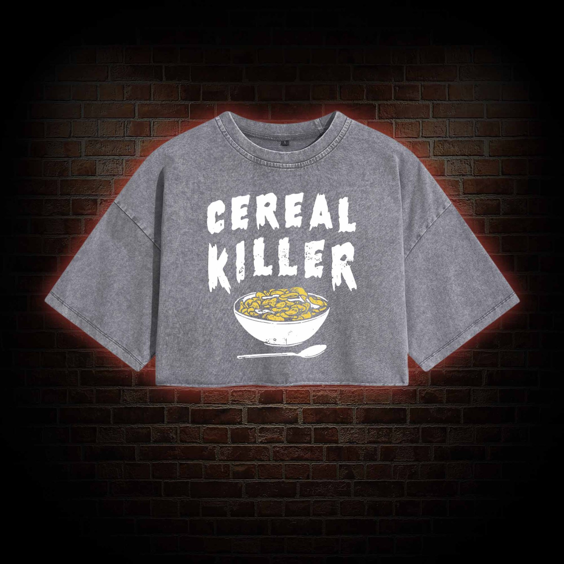 Cereal Killer Washed Cropped T-shirts
