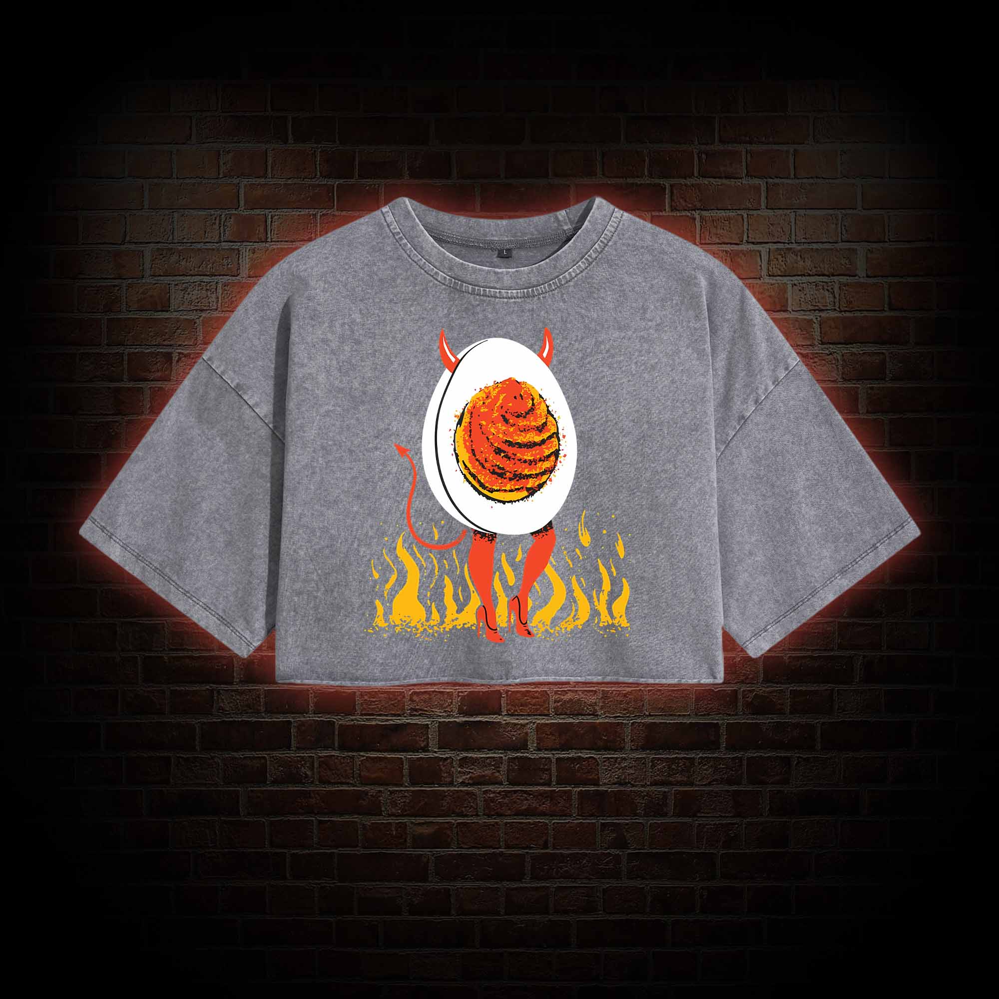 Deviled Egg Washed Cropped T-shirts