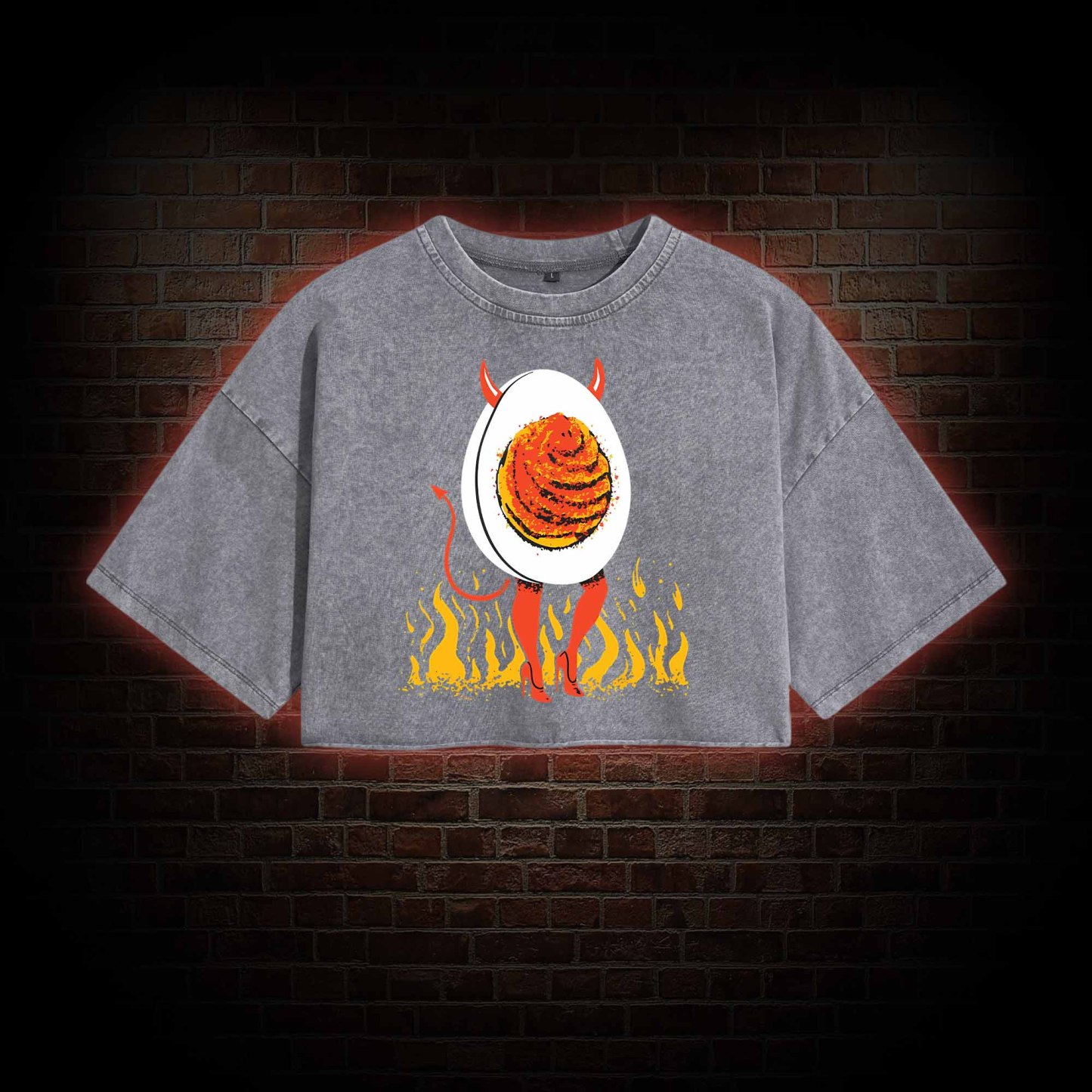 Deviled Egg Washed Cropped T-shirts
