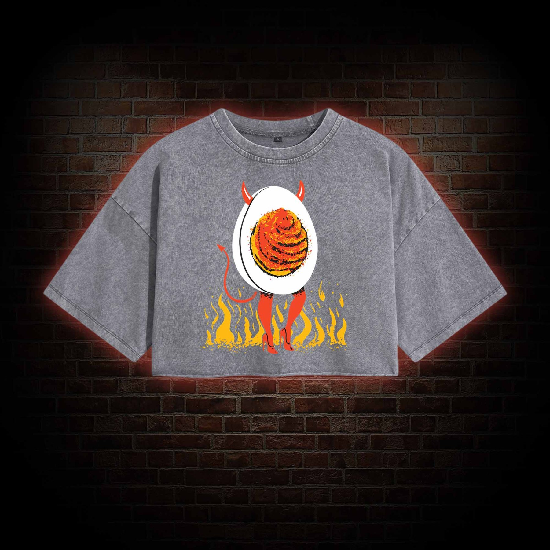 Deviled Egg Washed Cropped T-shirts