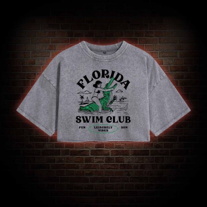 Florida Swim Club Washed Cropped T-shirts
