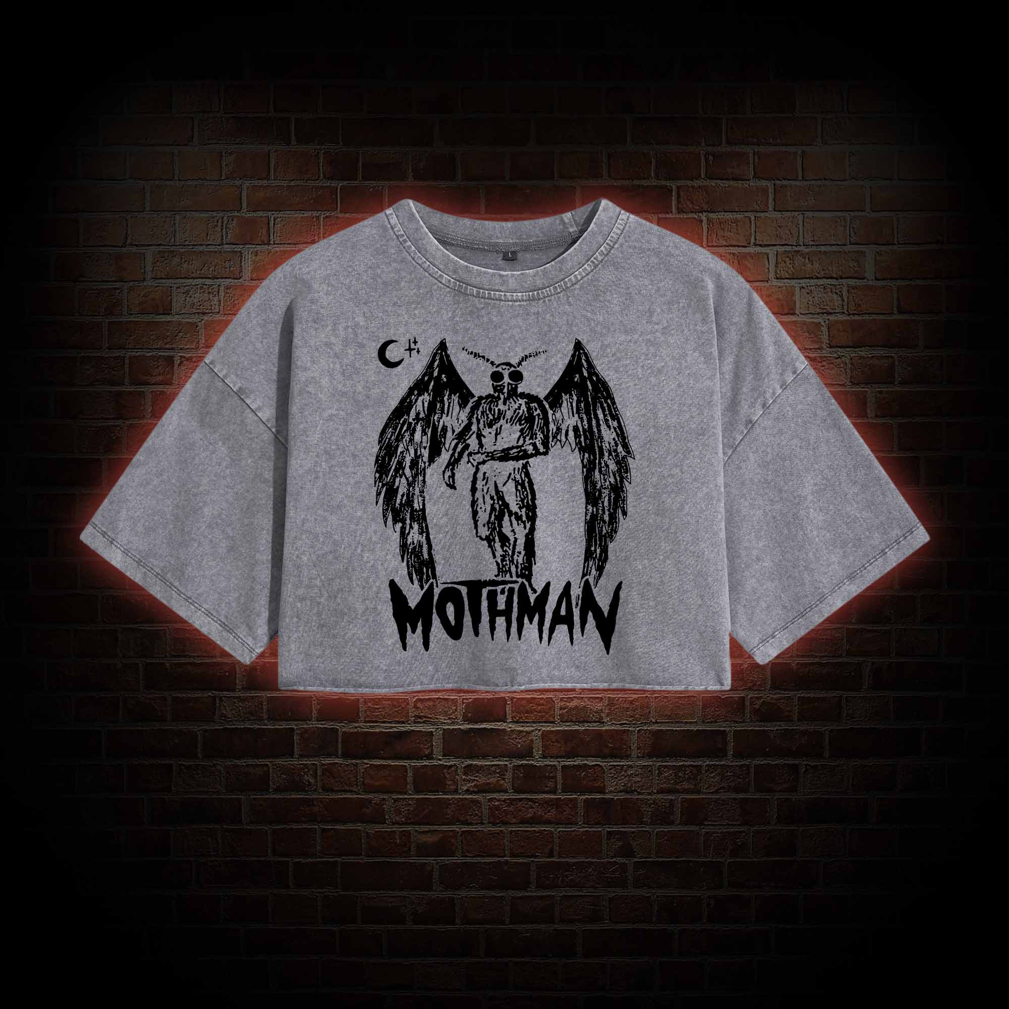 Mothman Washed Cropped T-shirts