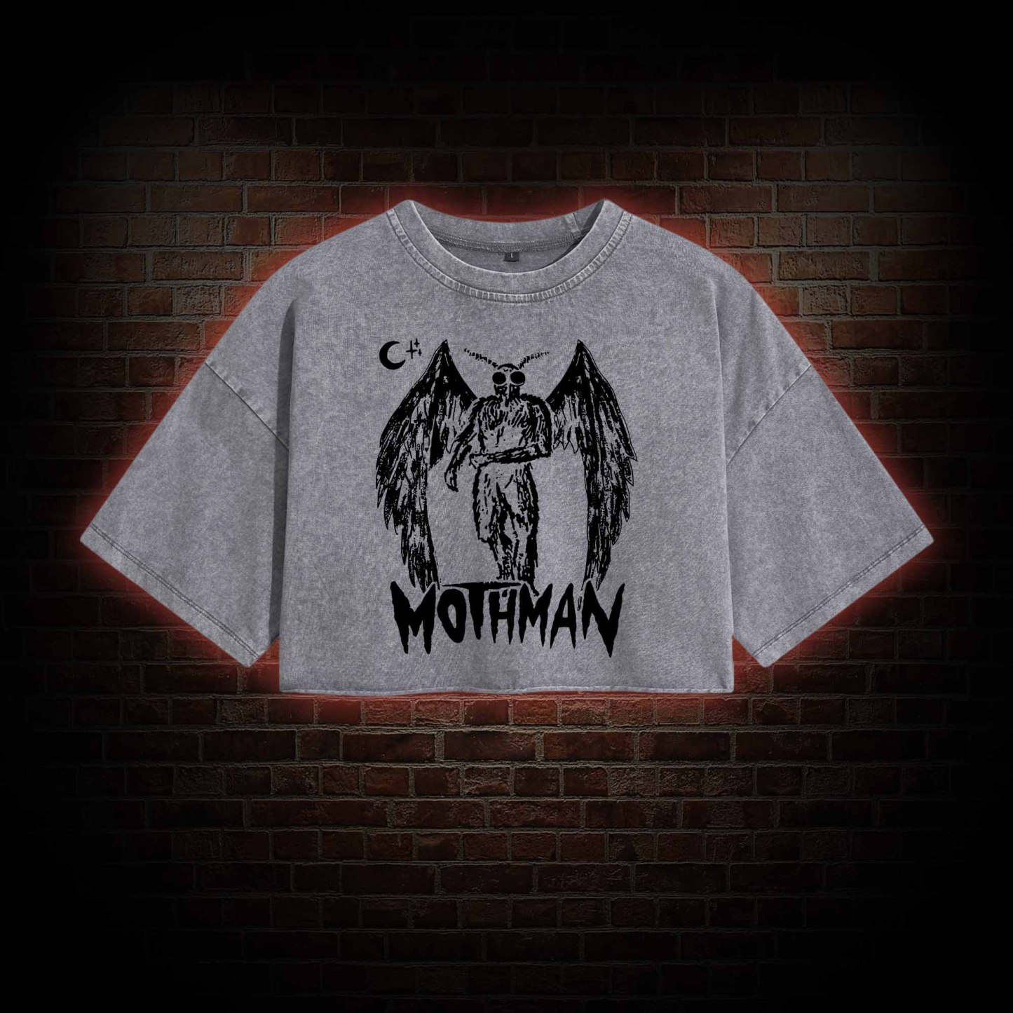 Mothman Washed Cropped T-shirts