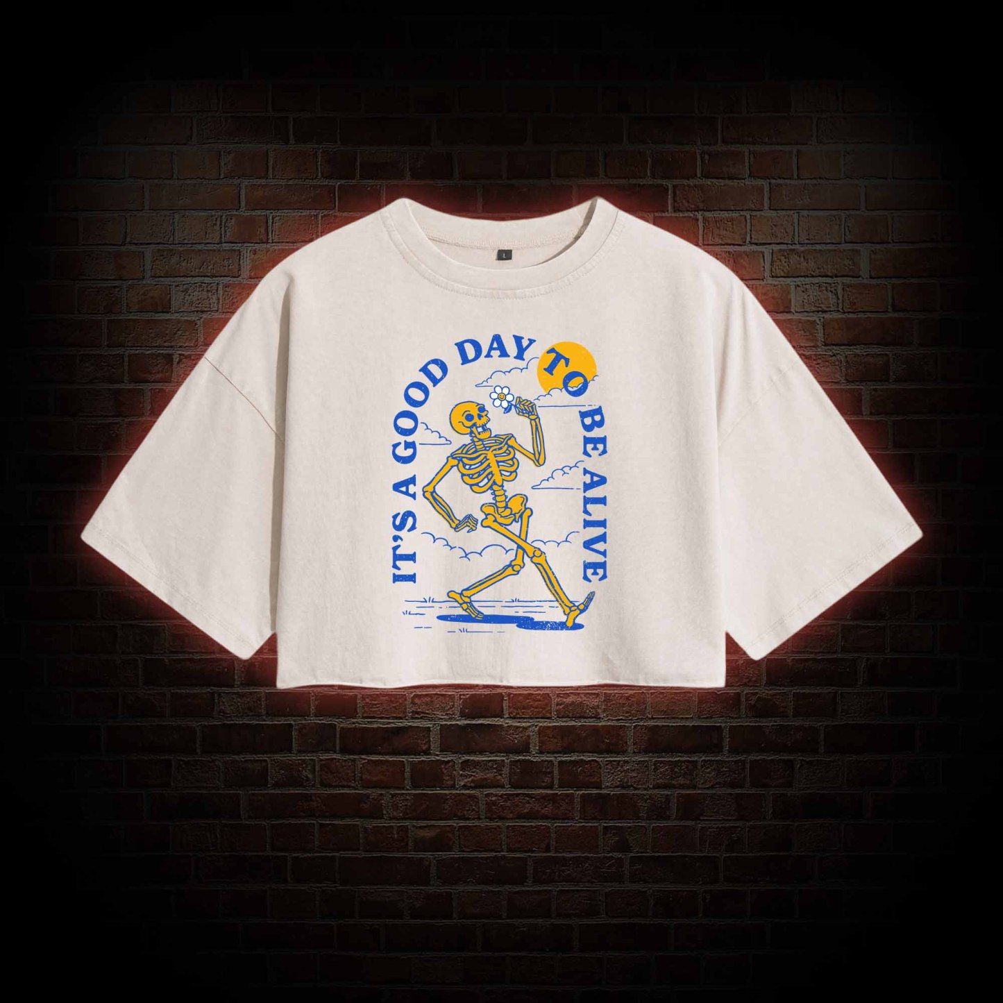 It's A Good Day To Be Alive Washed Cropped T-shirts