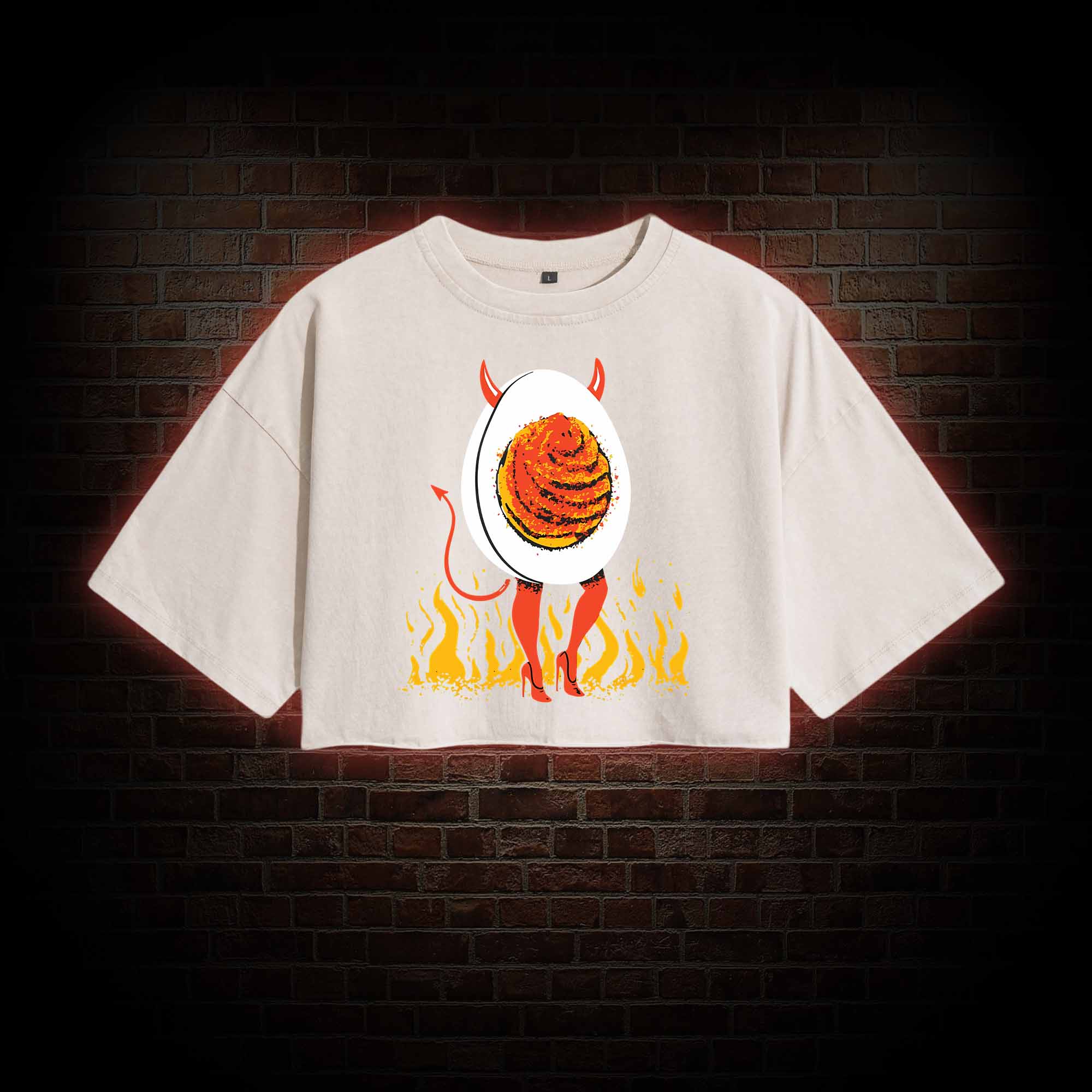 Deviled Egg Washed Cropped T-shirts
