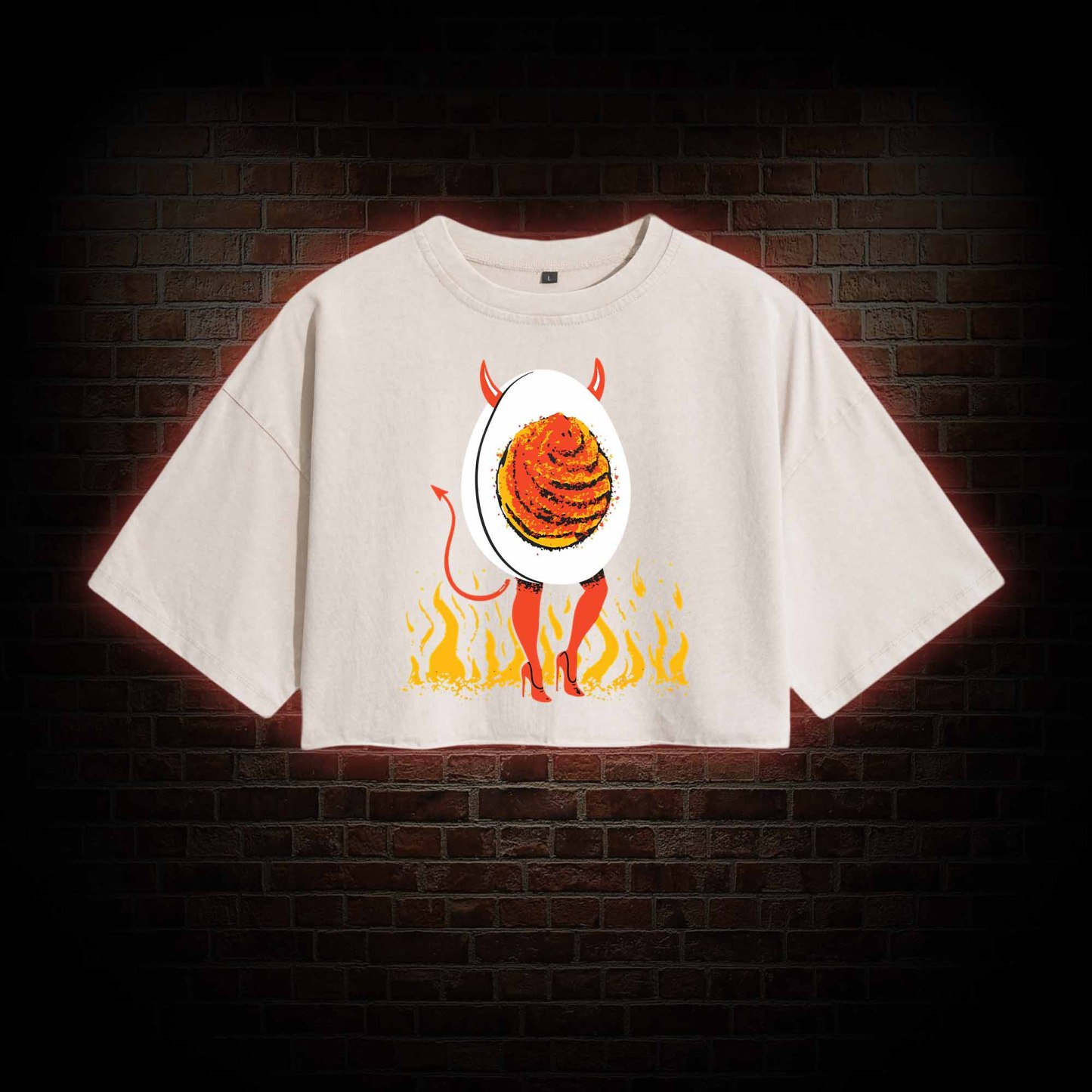 Deviled Egg Washed Cropped T-shirts